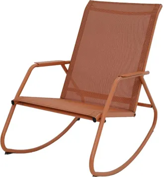 Pantone Sillón mecedora de acero y textileno color melocotón