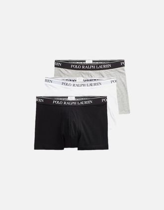 Polo Ralph Lauren Mens Polo Ralph Lauren Classic 3 Pk Trunks 052 Hthr/Black/White - Size: 37/36/32