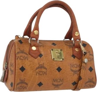 MCM Pre-owned Mini Bags, female, Brown, Size: ONE SIZE Pre-owned Mini Boston Bag