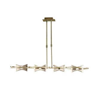 Netlighting Kromo Telescopic 4 Light G9 Line Antique Brass in Gold