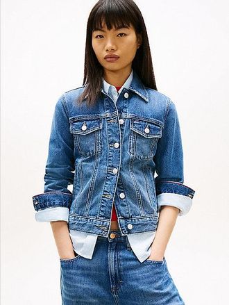 Tommy Hilfiger Relaxed Distressed Denim Trucker Jacket