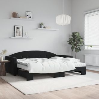 vidaXL Vidaxl - Sof&aacute; Cama Nido Con Colch&oacute;n Terciopelo Negro 90x200 Cm
