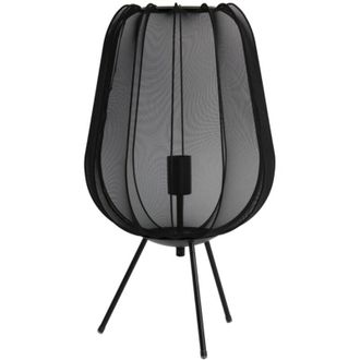 Light & Living L&aacute;mpara De Mesa - Plumeria - Negro - Poli&eacute;ster - - Light&living