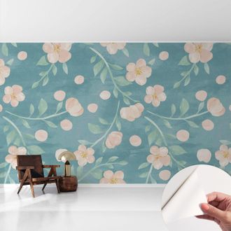 Tulup Carta Da Parati Autoadesiva - Fotomurale Adesivo - Design Elegante - Stile Moderno - Eleganza Floreale 416x254 Cm