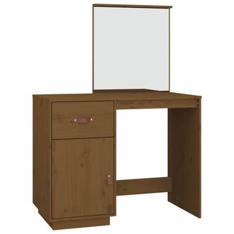 Berkfield Home Dressing Table Honey Brown 95x50x134 cm Solid Wood Pine | Size: 95 x 50 x 134 cm
