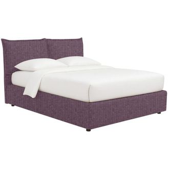 Dmora Letto Matrimoniale Uckfield, Sfoderabile, Contenitore Made in Italy, Viola Lilla