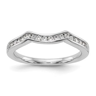 Diamond2Deal 14k White Gold Lab Grown Diamond Wedding Band Ring 1/5Ct Clarity- VS Color- G-H