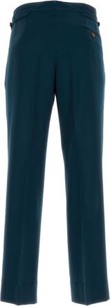 Vivienne Westwood Mens Petrol Blue Wool Sang Pant K411 Exterior: Pantaloni Trousers