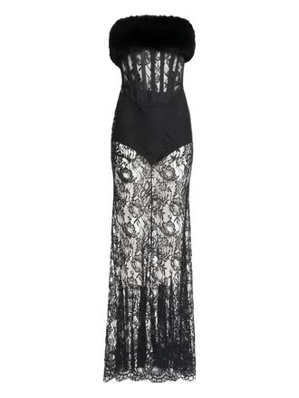 Elie Saab lace maxi dress - women - Fabric - 38 - Black