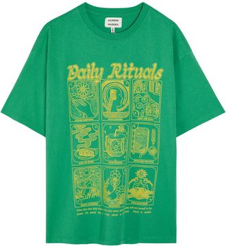 Damson Madder Daily Rituals Cotton T-shirt - Green - 16 (UK16 / XL)