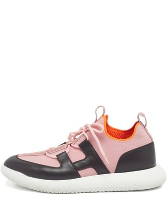 Herm&egrave;s Duel leather sneakers - men - Fabric/Leather/Rubber/Fabric - 43 - Pink