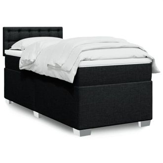 vidaXL Vidaxl - Cama Box Spring Con Colch&oacute;n Tela Negro 90x200 Cm