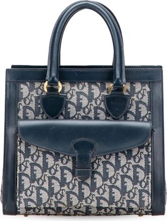 Dior Borsa tote Diorissimo in tela con motivo Trotter 2002 - Blu