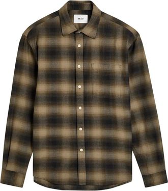 Nn.07 check-pattern chest-pocket shirt - Brown
