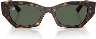 Ray-Ban Zena 52mm Geometric Sunglasses in Havana /Dark Green at Nordstrom