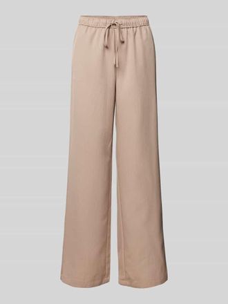 Vila Wide Leg Stoffhose mit Tunnelzug Modell WILMA in Beige, Gr&ouml;&szlig;e 34