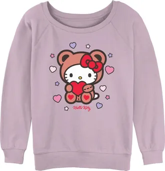 Hello Kitty Juniors Hello Kitty Cute Valentine Bear Sweatshirt in Lavender at Nordstrom, Size Xx-Large