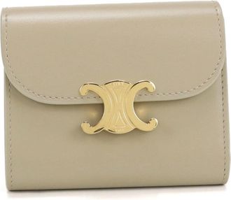 Celine Beige Leather Wallet (Tri-Fold) (Pre-Owned)
