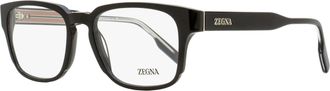 Ermenegildo Zegna Mens Keyhole Rectangular Eyeglasses EZ5262 001 Black 53mm