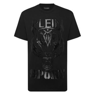 Plein Sport T-shirt Round Neck SS Tiger - Heren - Sport - Zwart - Maat: L Katoen