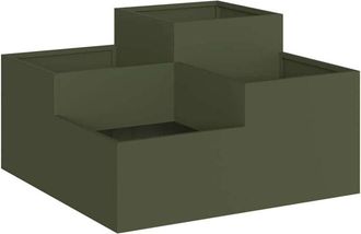 vidaXL Maceta para Jardín Verde oliva 80 x 80 x 48 cm Acero Vidaxl