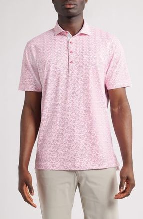 Johnnie-O Caliente Pepper Print PREP-FORMANCE Golf Polo in Lobster at Nordstrom, Size Medium