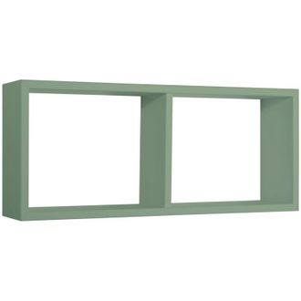 OEM Estante Rectangular De Pared 2 Compartimentos Mod. Morgana Verde Azulado