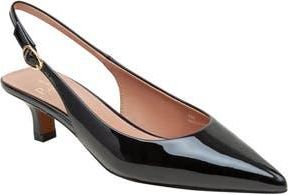 Linea Paolo Cecil Slingback Pointed Toe Kitten Heel Pump in Black at Nordstrom Rack, Size 5.5