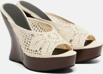 Magda Butrym 115mm crochet wedge mules