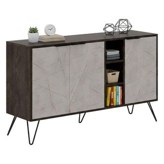 Dmora Aparador Arlene, 4 Estantes, 7 Espacios, 3 Puertas, 142x36x83h Cm Beige