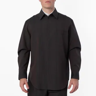 Burberry Mens Striped Wool Shirt, Size Large