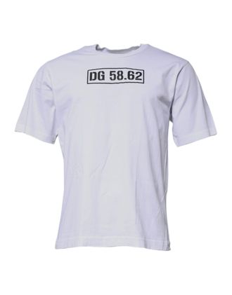 Dolce & Gabbana Mens Crew Neck Short Sleeve Tshirt Dg 5862 - Light Blue Cotton - Size EU 46 (Mens)