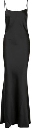 Andamane Ninfea Maxi Slip Dress - Dames - Avondkleed - Zwart - S - Polyester - Kleedjes