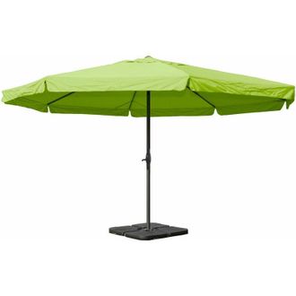 Hhg Hhg - Nunca Usado] Parasol Meran Pro, Sombrilla De Hosteler&iacute;a Con Cenefa &Oslash; 5m Poli&eacute;ster/aluminio 28kg, Verde Con Soporte