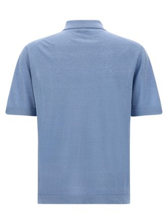 Zanone Linen Blend Knit Shirt - Blue