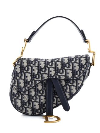Dior Saddle Handbag Oblique Canvas Mini shoulder bag - Blu