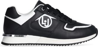 Liu Jo Rosy Sneakers Wit Zwart Leer - Dames - Sneakers - Zwart - 38 EU - Leer - Schoenen