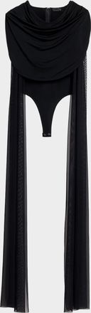 Sally Lapointe Jersey Cowl-Neck Bodysuit