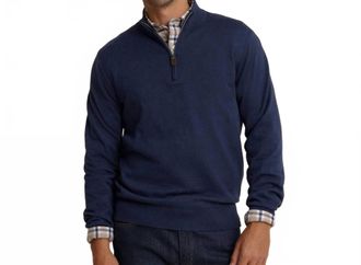 Southern Tide Whitehaven Quarter Zip Sweater In Heather Dress Blue