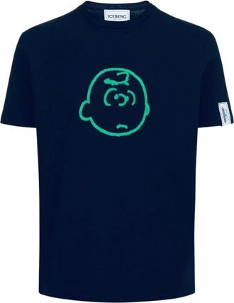 Iceberg Charlie Brown Navy Blue T-shirt - Heren - T-shirts - Blauw - XS - Tops