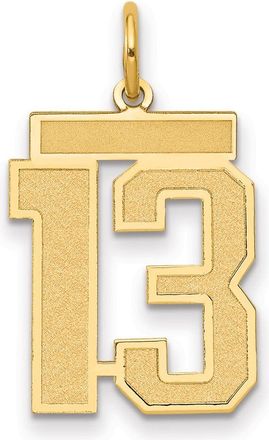 Diamond2Deal 14k Yellow Gold Medium Satin Number Charm Pendant