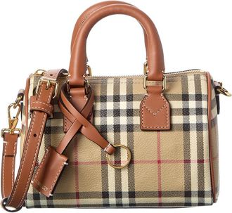Burberry Mini Check Leather Shoulder Bag