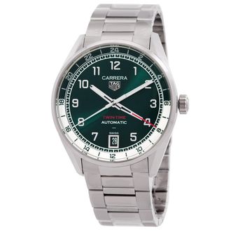 Tag Heuer Pre-owned Tag Heuer Carrera Automatic Green Dial Mens Watch WDA2114.BA0043
