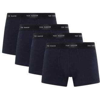 Ted Baker Effen boxershorts voor heren (Set van 4) (Marine)