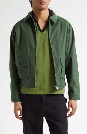Bode Waxed Cotton Coachs Jacket in Green at Nordstrom, Size X-Large