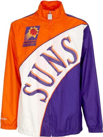 Mitchell & Ness NBA Gebogen Retro Windjack Paars/Oranje - Heren - Fitness - Veelkleurig - S - Leer - Fitness