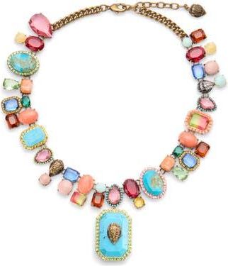 Kurt Geiger Crystal & Stone Collar Necklace in Multi at Nordstrom Rack