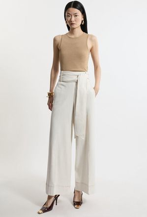 Karen Millen Tailored Wide Leg Belted Trousers