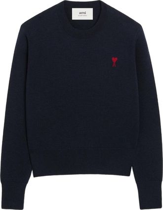 Ami Maglione girocollo Ami de Coeur in lana - Blu
