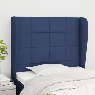 vidaXL Cabecero Con Orejas De Tela Azul 83x23x118/128 Cm Vidaxl